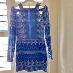 Free People Blue Patterned Dress